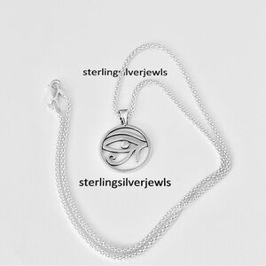 Sterling Silver Eye of Horus Necklace, Eye of Ra Pendant, Silver Necklaces, Eyes